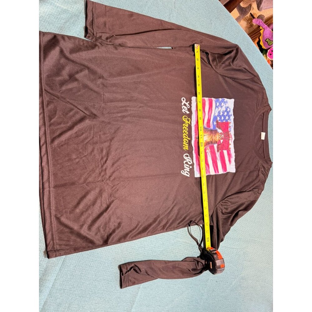 Let Freedom Ring Long Sleeve Shirt With American Flag Liberty Bell Graphic Armor